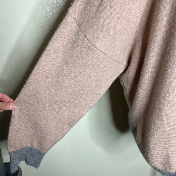 Madewell Westlake Colorblock Sweater Wool Alpaca Heather Beige Oversized Relaxed - Picture 4 of 6